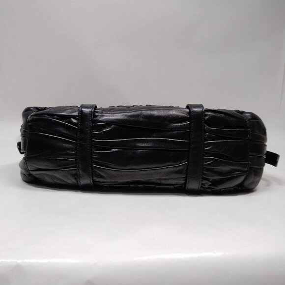 Authentic Prada Hand Bag Nappa Gaufre 2way Black Leather mn720-121725 - Picture 8 of 16
